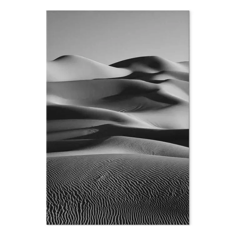 Capas del desierto - blanco y negro, paisaje minimalista con arena