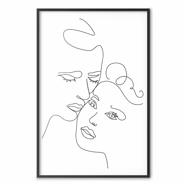 Enamorados: lineart romántico en blanco y negro