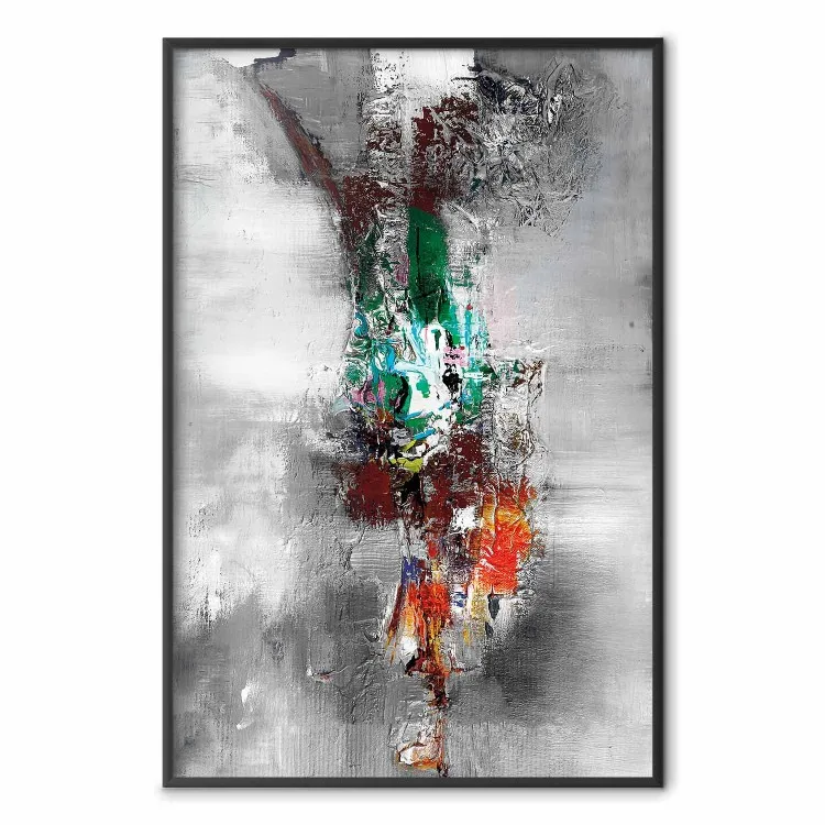 Abismo - abstracción industrial colorida sobre fondo gris