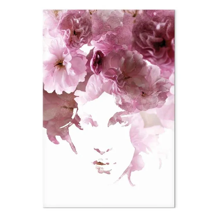 Retrato de mujer floral - tema abstracto con mujer y flores