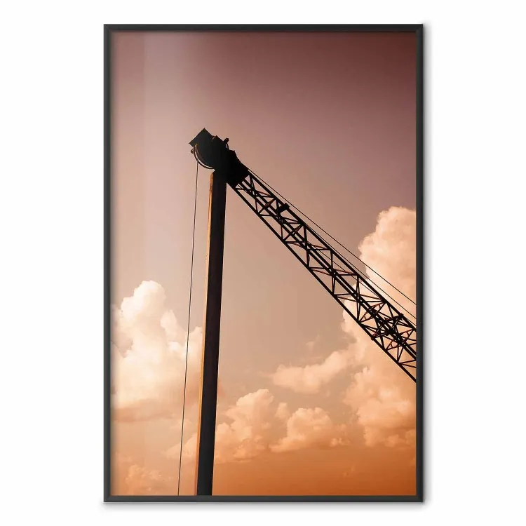 Disposición de las nubes - cielo naranja (Grúa de construcción)