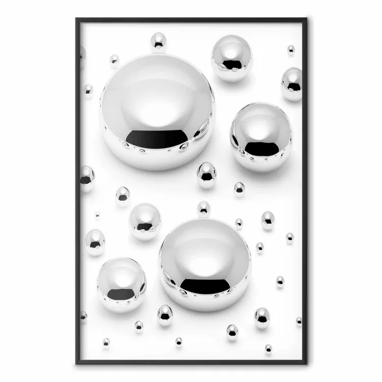 Congelado en el hechizo - gotas de metal plateado (Abstracto)