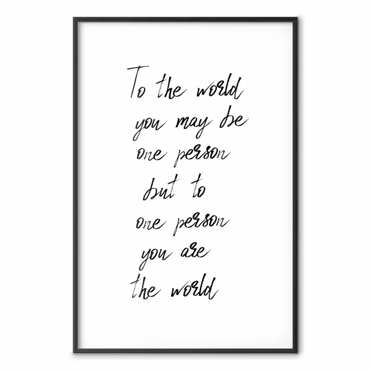 Eres mi mundo - cita en inglés sobre fondo blanco contrastante