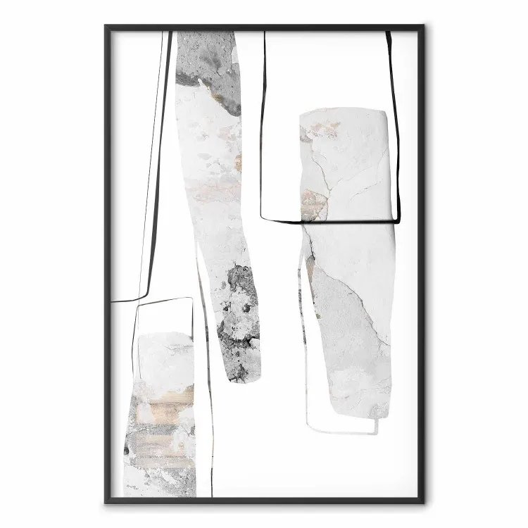 Reforma de grises - line art abstracto con textura de piedra