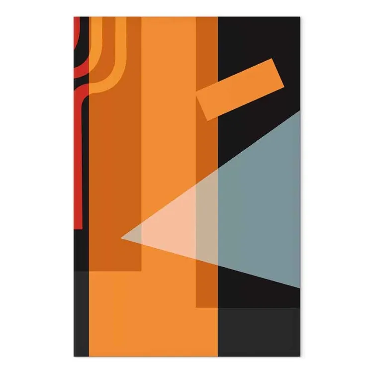 Rectángulos naranjas y marrones - abstracto sobre fondo negro