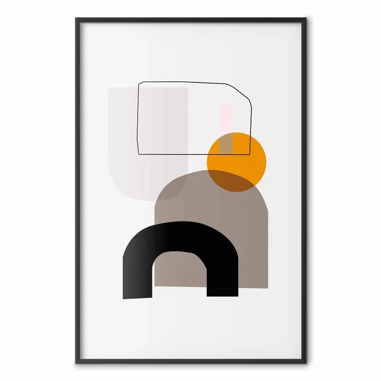 Hombre primitivo - figuras geométricas abstractas sobre fondo claro