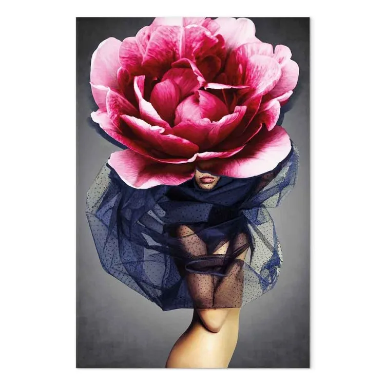 Mujer flor (1-pieza) vertical - abstracción ecléctica con peonía