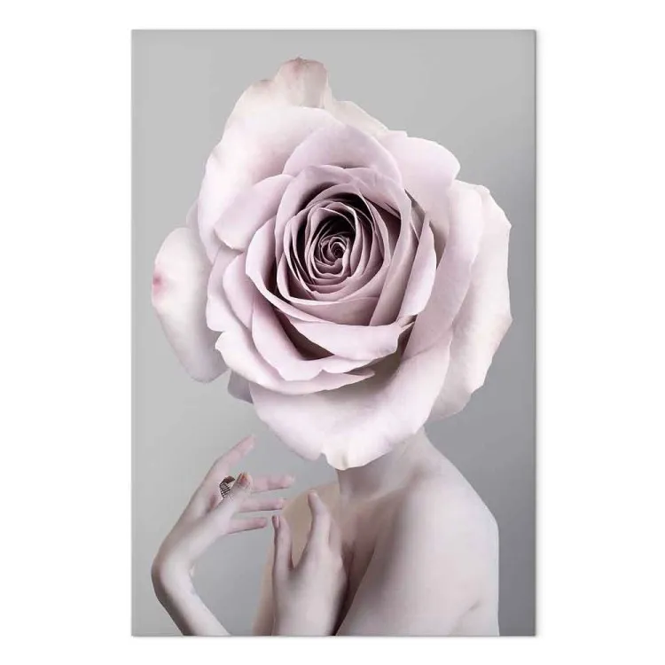 Monólogo rosa (1-pieza) vertical - silueta de mujer con flor