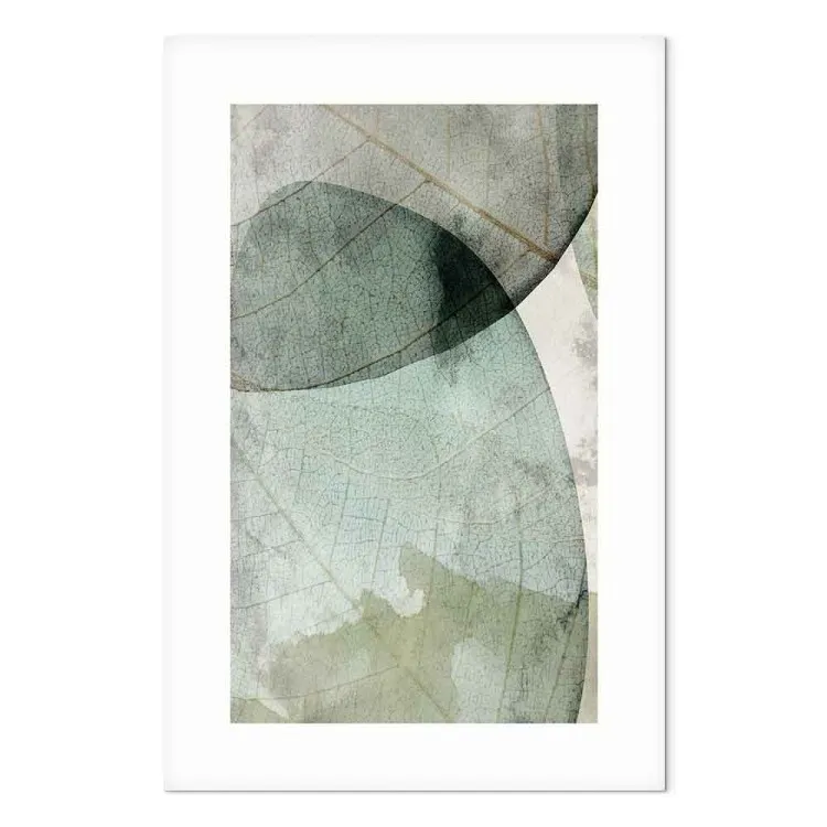 Dos grandes hojas - motivos florales abstractos sobre fondo beige