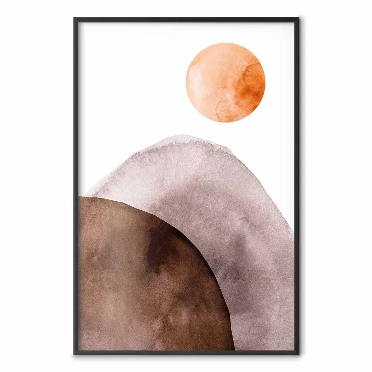 Luna y montañas - composición abstracta de luna y montañas