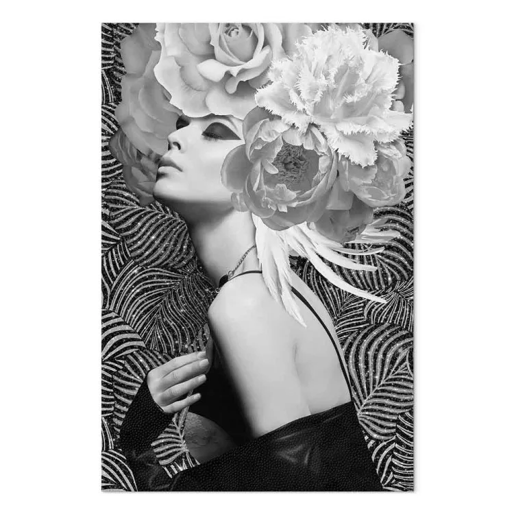 Princesa de plata (1 pieza) vertical - retrato de mujer con flores