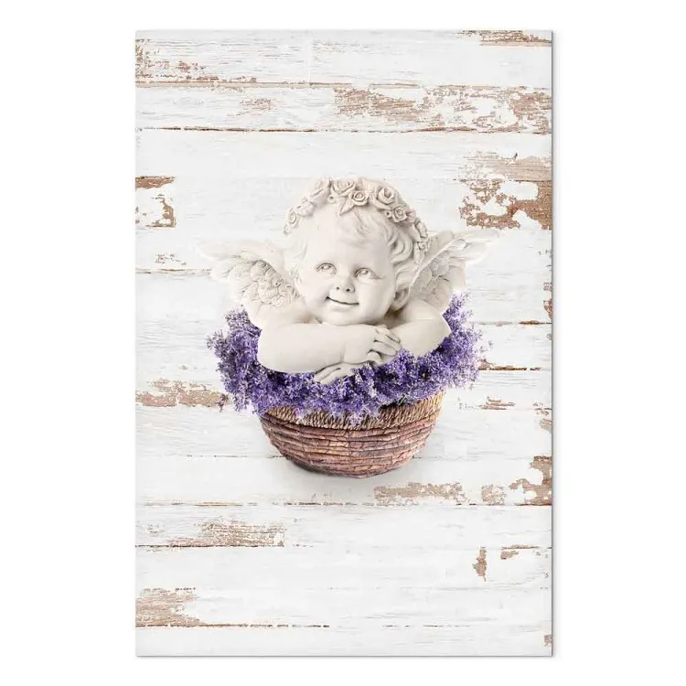Sueño de lavanda (1 pieza) vertical - ángel en estilo vintage