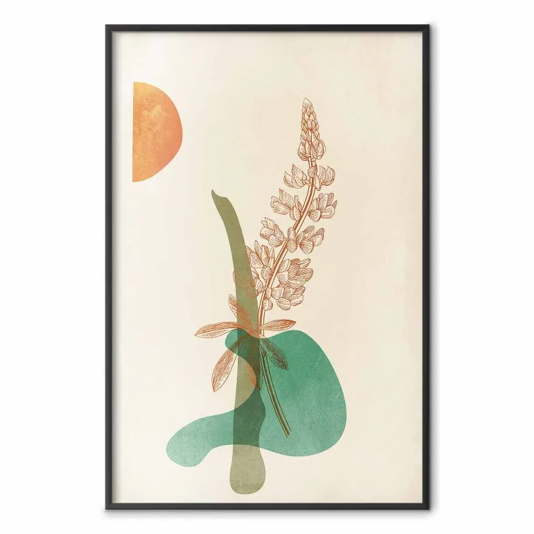 Lupino - abstracción con planta y formas redondeadas