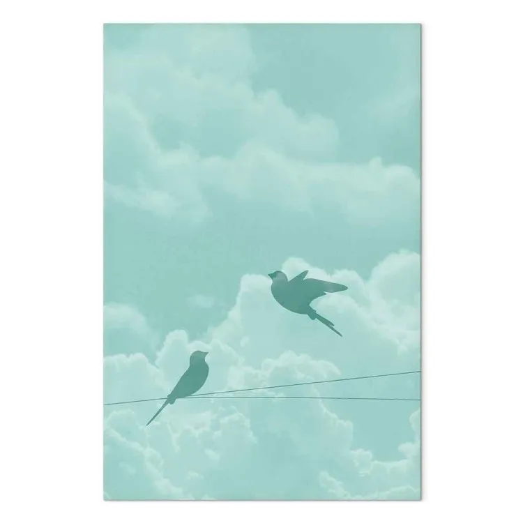 Sombra del vuelo (1 pieza) vertical - aves en cielo pastel