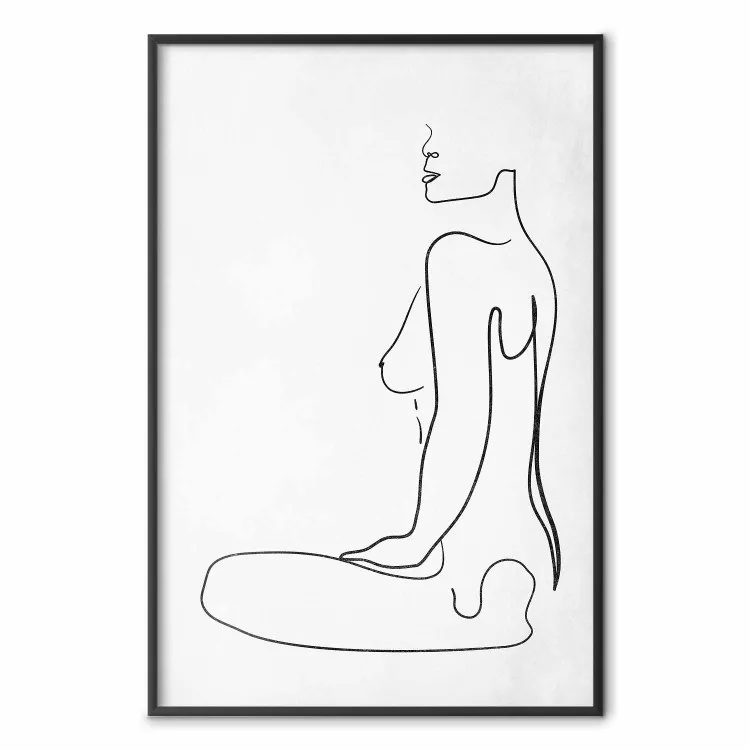 Forma femenina - dibujo lineal de mujer en fondo blanco