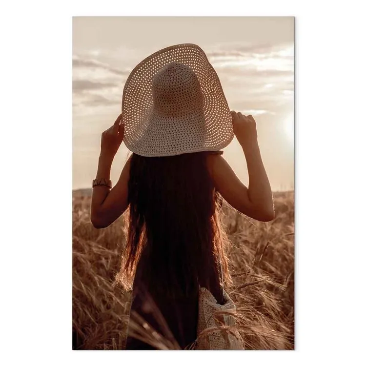Cosecha tardía (1 pieza) vertical - mujer al atardecer