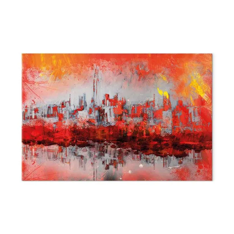Atardecer en Nueva York (1 panel) vertical - abstracto de la ciudad