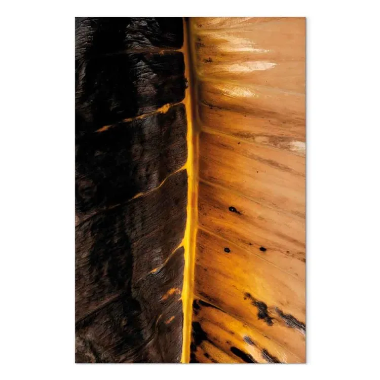 Sunny turn (1 panel) vertical - paisaje de hojas en tono fuego