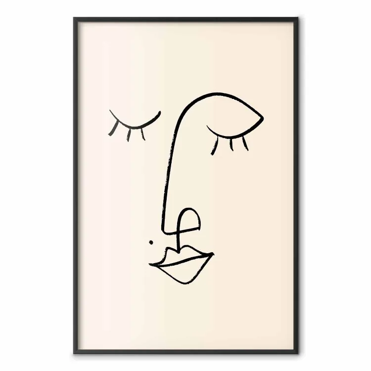 Neo travieso - lineal abstracto de un rostro sobre fondo claro