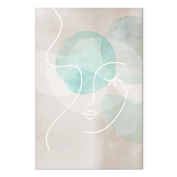 Un guiño coqueto (1 panel) vertical - pastel lineal de una mujer