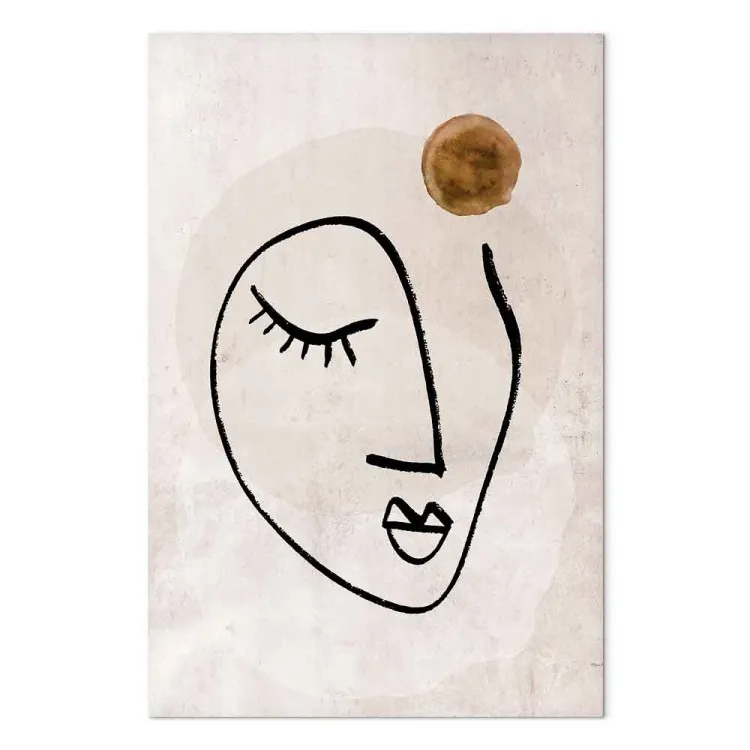 Pensamiento romántico (1 panel) vertical - rostro lineart boho