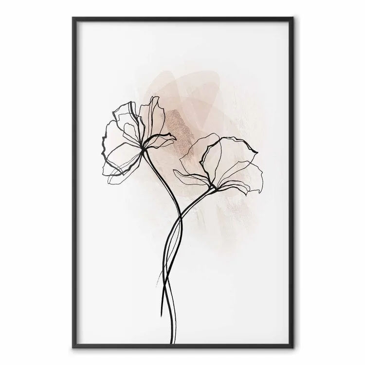 Camino al sol - planta con flor sobre fondo lineal claro