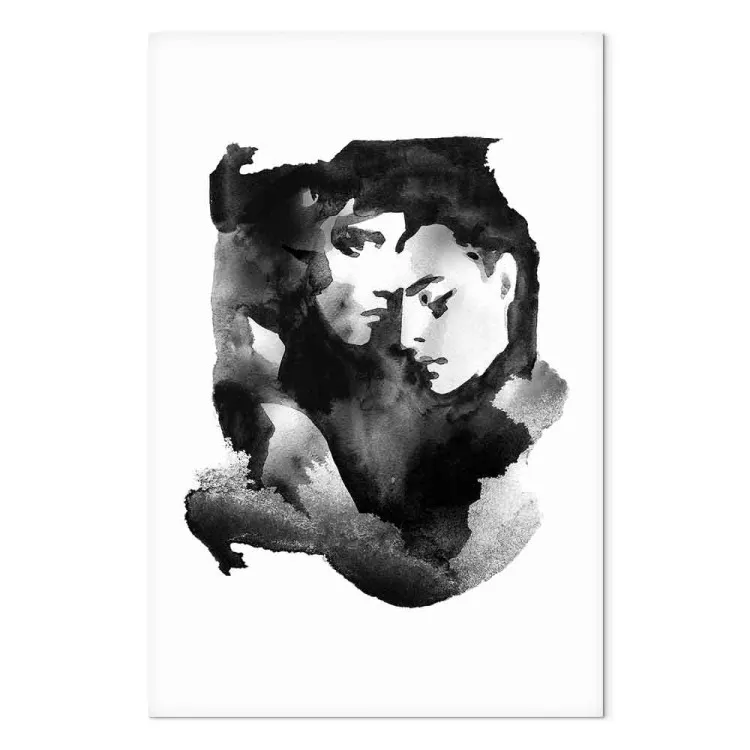Abrazos de amor - gráficos acuarela en blanco y negro con dos personas