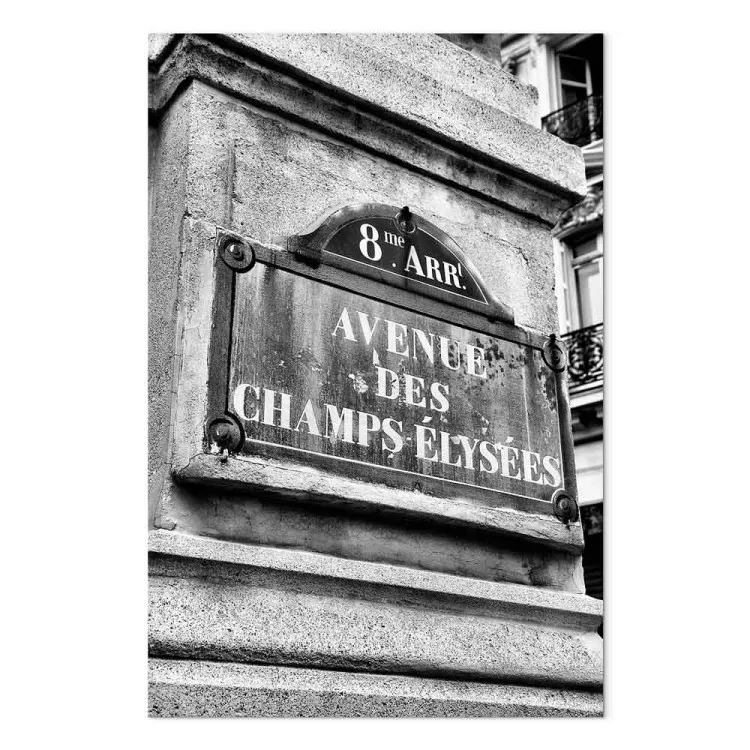 Avenida de Campos Elíseos - la famosa calle de París en blanco y negro