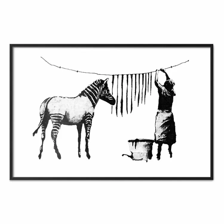 Zebra Laundry - cebra blanca y negra y rayas colgantes de mujer