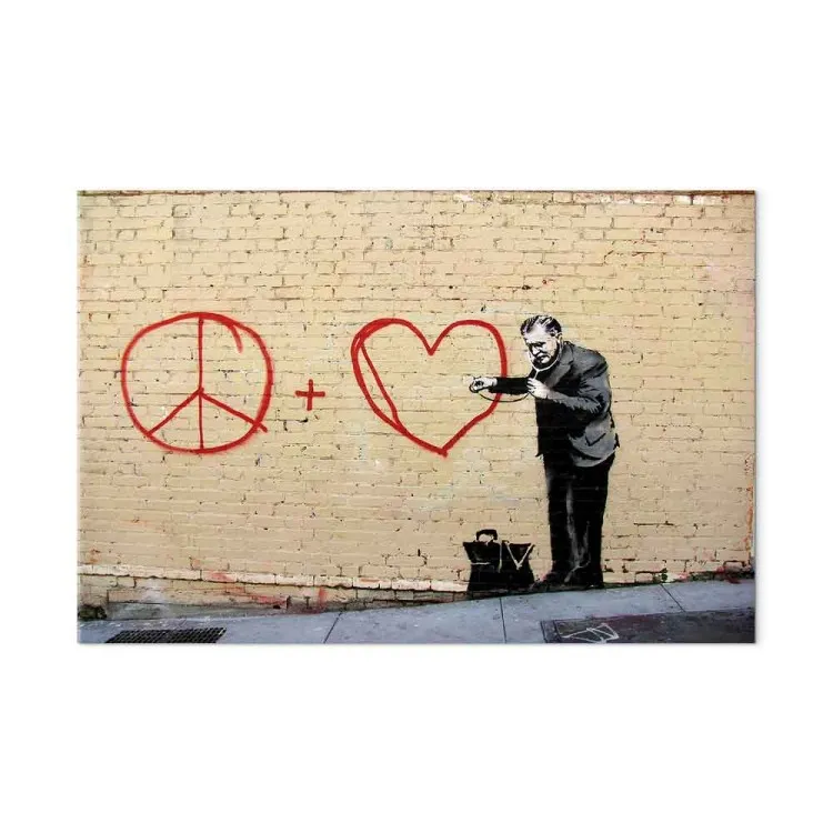 Médico pacifista (Banksy) - en pared ladrillos