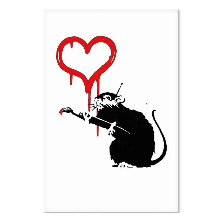Love Rat (1 pieza) vertical - rata y corazones