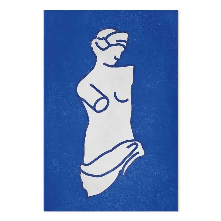Figura de Venus - gráfico basado en la escultura de Venus, fondo azul