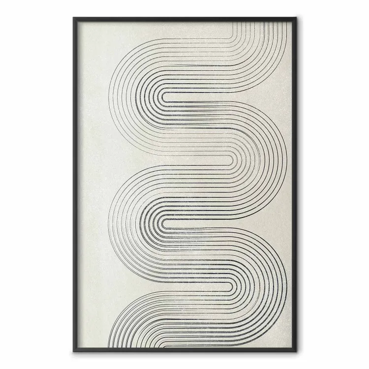 Onda geométrica: ondas abstractas en forma de líneas sobre fondo gris