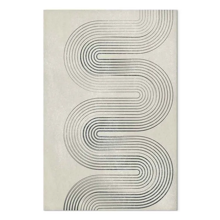 Onda negra simétrica - abstracción en colores grises en estilo japonés