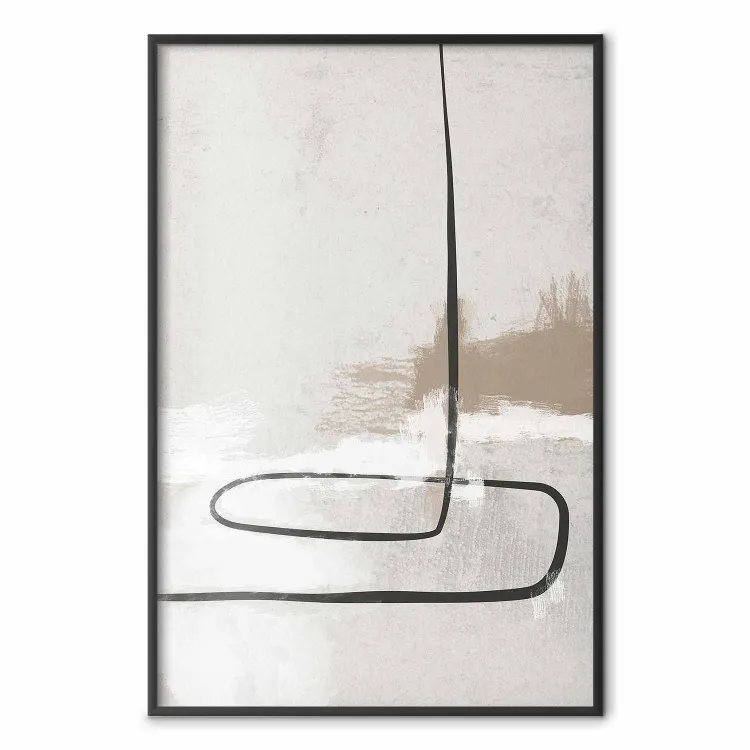 Historia simple: patrones negros sobre fondo beige en tema abstracto