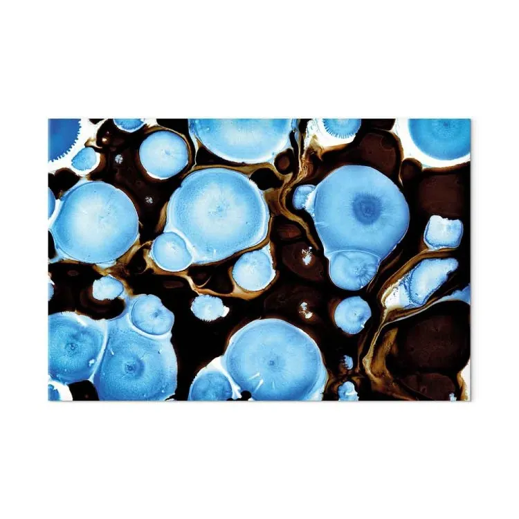 Bioformas - abstracción en azul iluminado y marrón oscuro