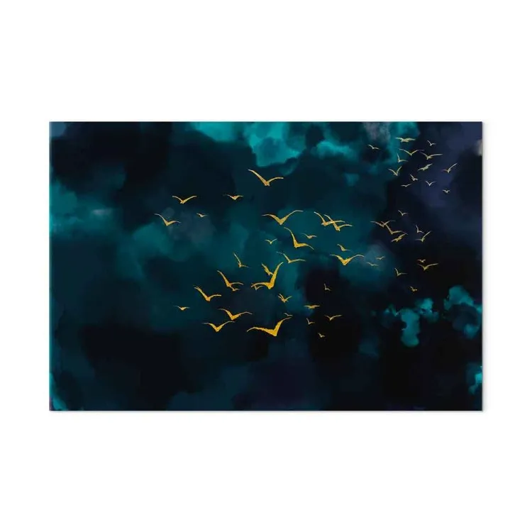 Cielo tormenta (1 pieza) ancho - pájaros dorados