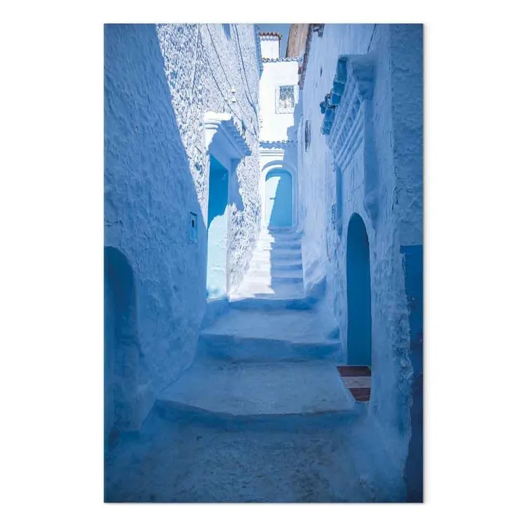 Arquitectura azul (1 pieza) vertical - escalera árabe en Marruecos