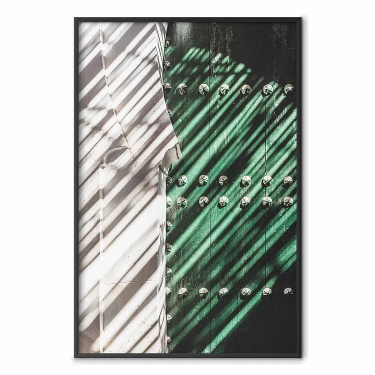 Puertas ocultas - arquitectura de puerta de madera verde y pared gris