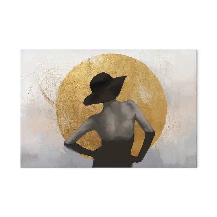 Bajo el sol (1 pieza) ancho - mujer abstracta con sombrero