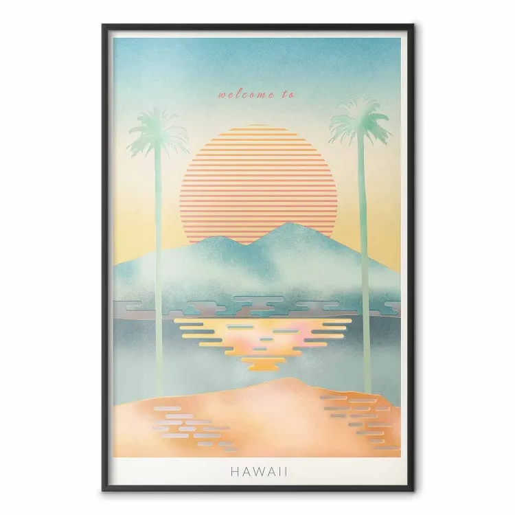 Bienvenido a Hawai - paisaje tropical de verano en tonos pastel