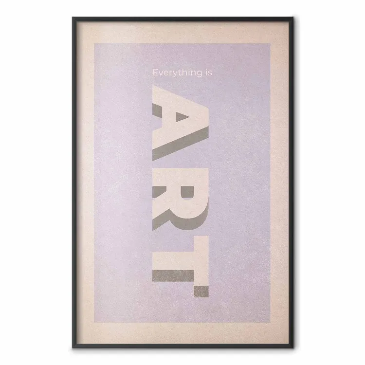 Todo es arte - letra inglesa sobre fondo en tonos pastel