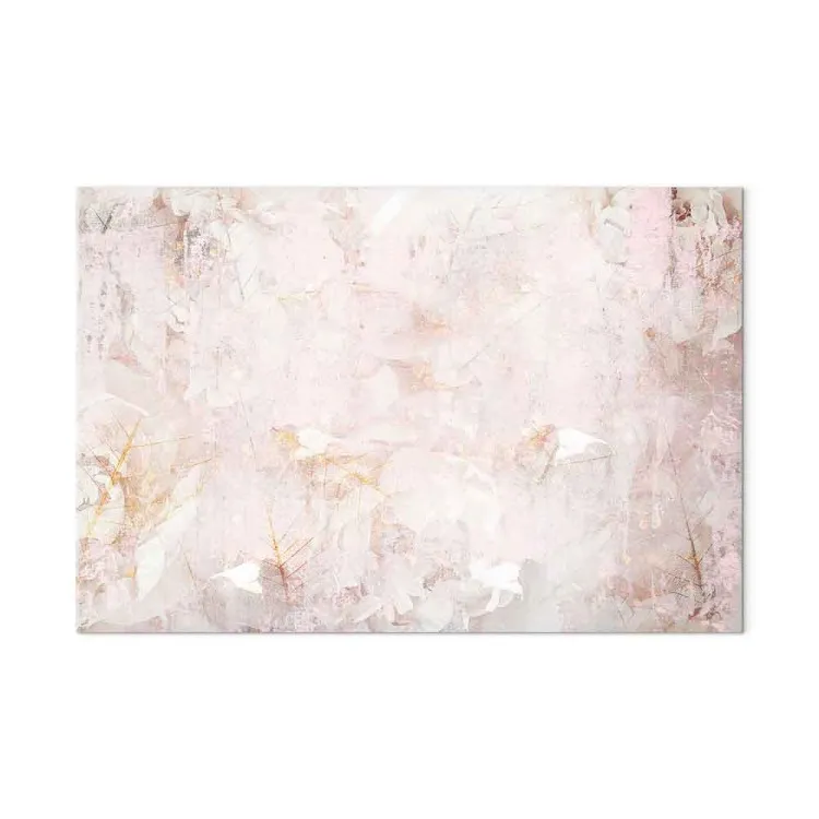 Niebla de crema - abstracción de rosa y blanco con elementos dorados