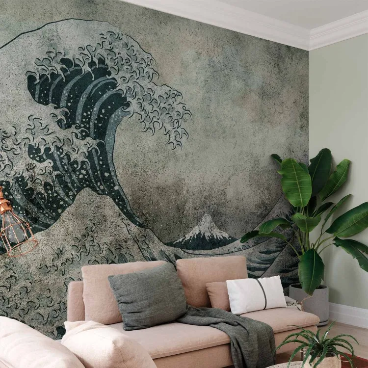 La gran ola de Kanagawa - Paisaje japonés del océano con olas
