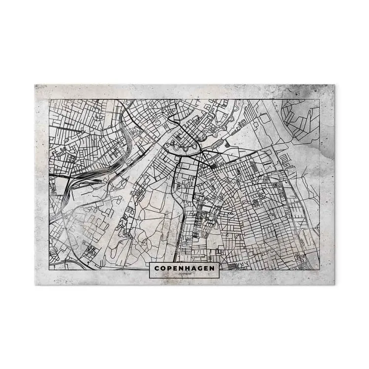 Mapa de Copenhague - plano del centro de Copenhague en blanco y negro