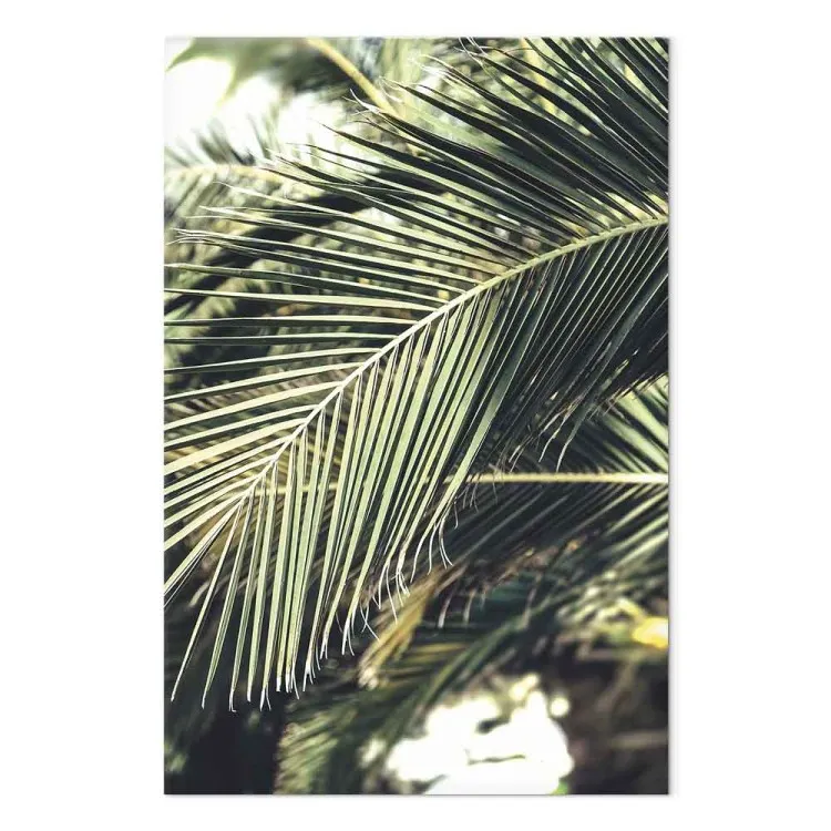 Reina verde (1 pieza) vertical - paisaje exótico de hojas de palmera