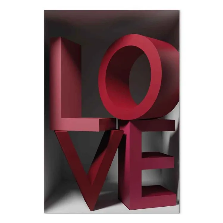 Love in reds (1 pieza) vertical - letras 3D en inglés