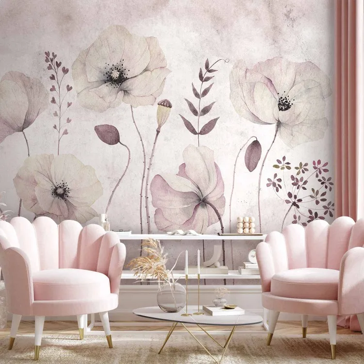 Amapolas blancas - Amapolas blancas en estilo acuarelo