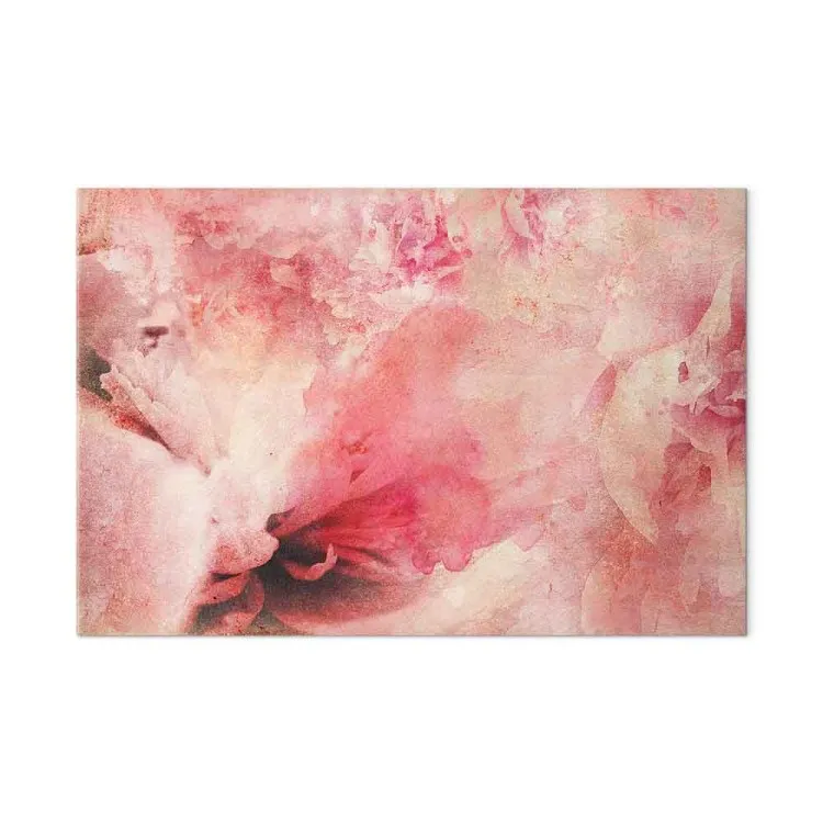 Amanecer rosa - abstracción con rosa borrosa y fragmentos de flores