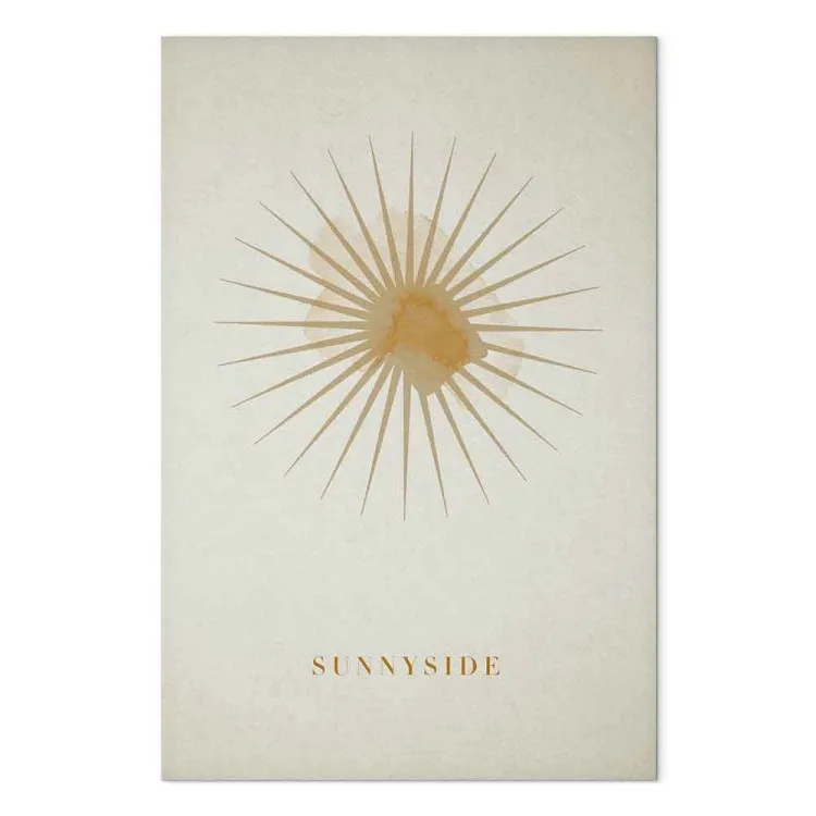 Lado soleado - imagen abstracta de sol con firma y fondo blanco